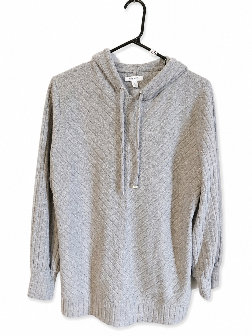 Nine West Light Gray Hooded Sweater